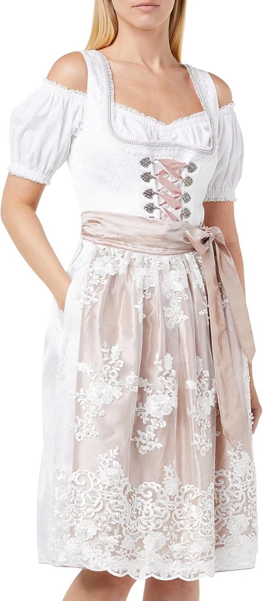 Dames Dirndl Jurk met Kant Schort Traditioneel