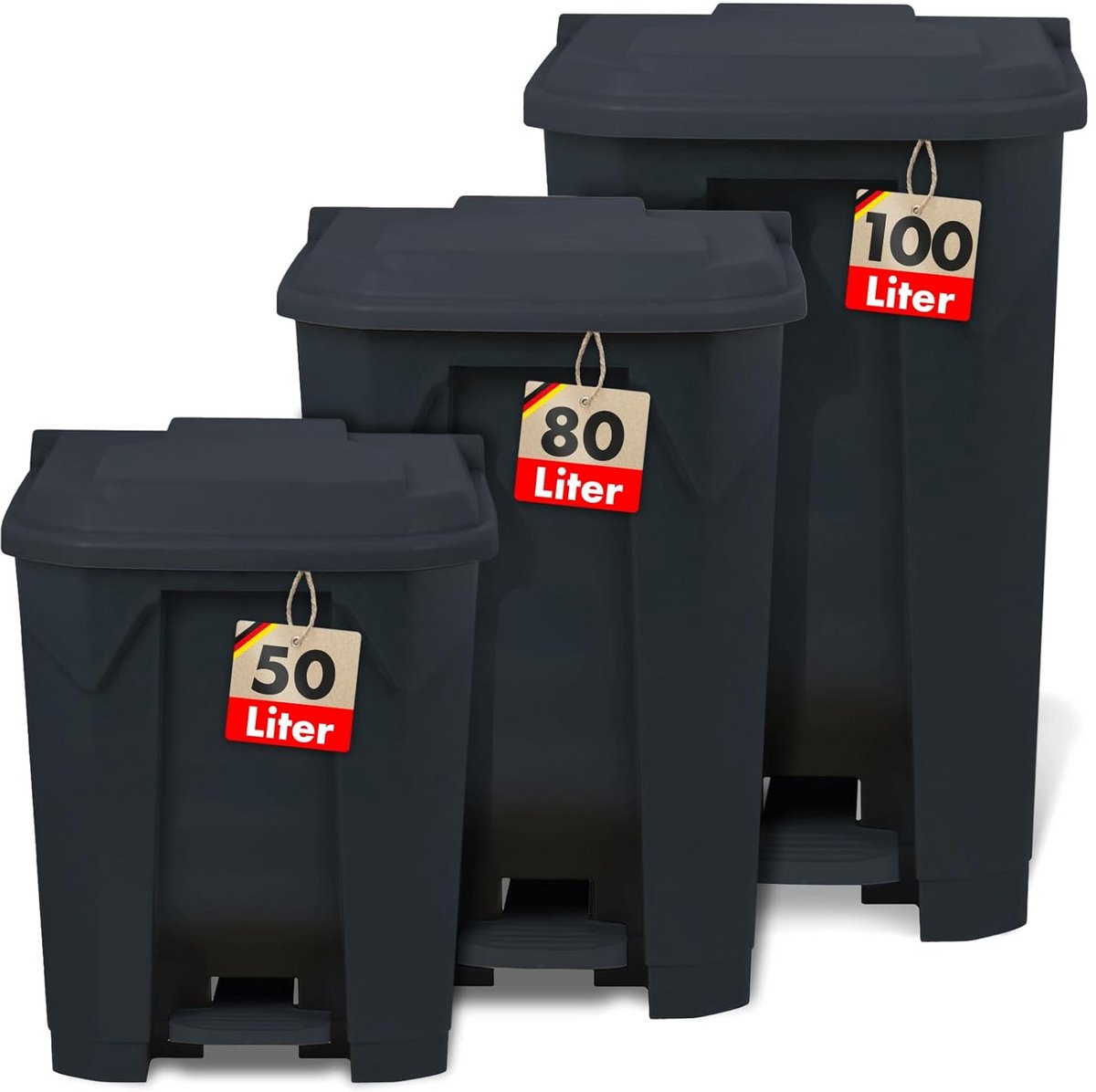 Grote Pedaalemmer 80 Liter Grijs Deksel Afvalbak Keuken Kantoor