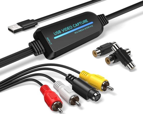 Video Capture Card - Zet VHS, Mini DV, Hi8 en VCR naar Digitaal - 1080p USB Opnameapparaat voor Mac en Windows