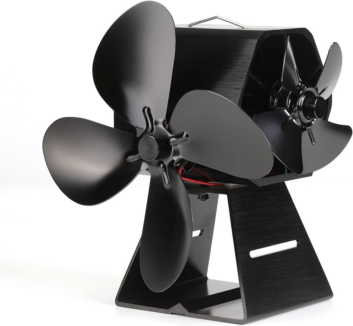 Warmtepomp Ventilator voor Houtkachel, Dubbele Motor en 4 Bladen, Warmte Aangedreven