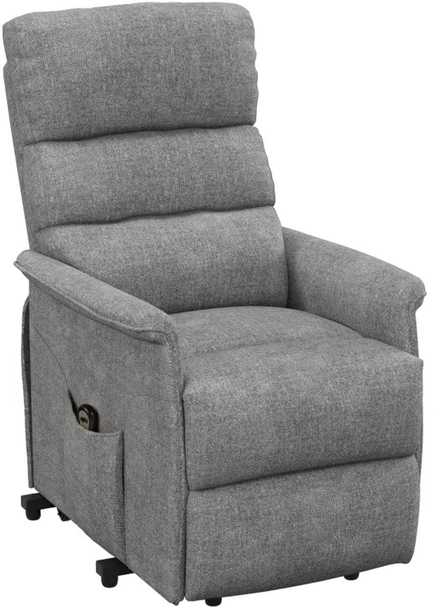 ZYLARO Elektrische Relaxfauteuil met Liftfunctie - Sta-opstoel - Seniorenstoel - Kantelbaar tot 135° - Verstelbare Rugleuning - tot 120 kg - met Afstandsbediening, Voetensteun - Relaxstoel - TV Stoel - Grijs