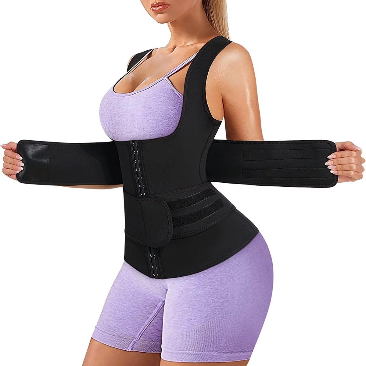Sauna Vest met Taille Trainer voor Vrouwen voor Zweten en Buikspierversteviging