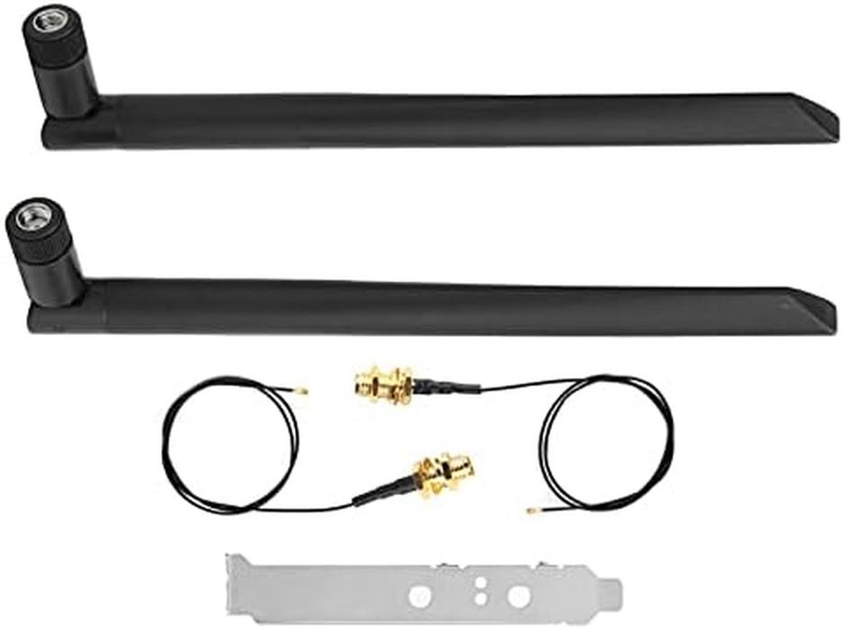 2 Stuks SMA Kabel met 2 Stuks 8dBi Externe WiFi M.2 Antenne voor Draadloze Kaarten