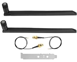 2 Stuks SMA Kabel met 2 Stuks 8dBi Externe WiFi M.2 Antenne voor Draadloze Kaarten