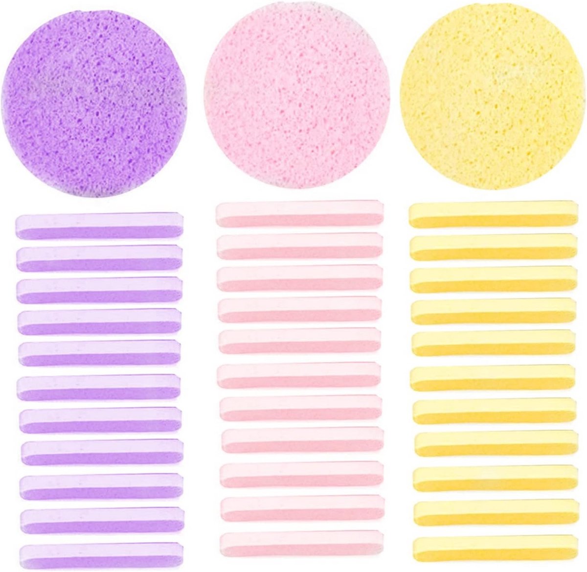 36 Stuks Gezichtsreinigingssponzen - Herbruikbaar voor Make-up Verwijderen