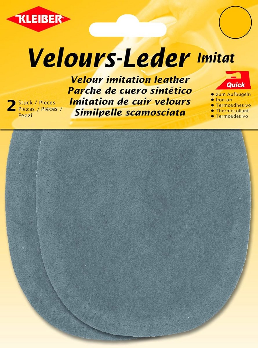 Strijkvlekken Velours Ovaal Donkergrijs - Reparatie Pleisters voor Kleding
