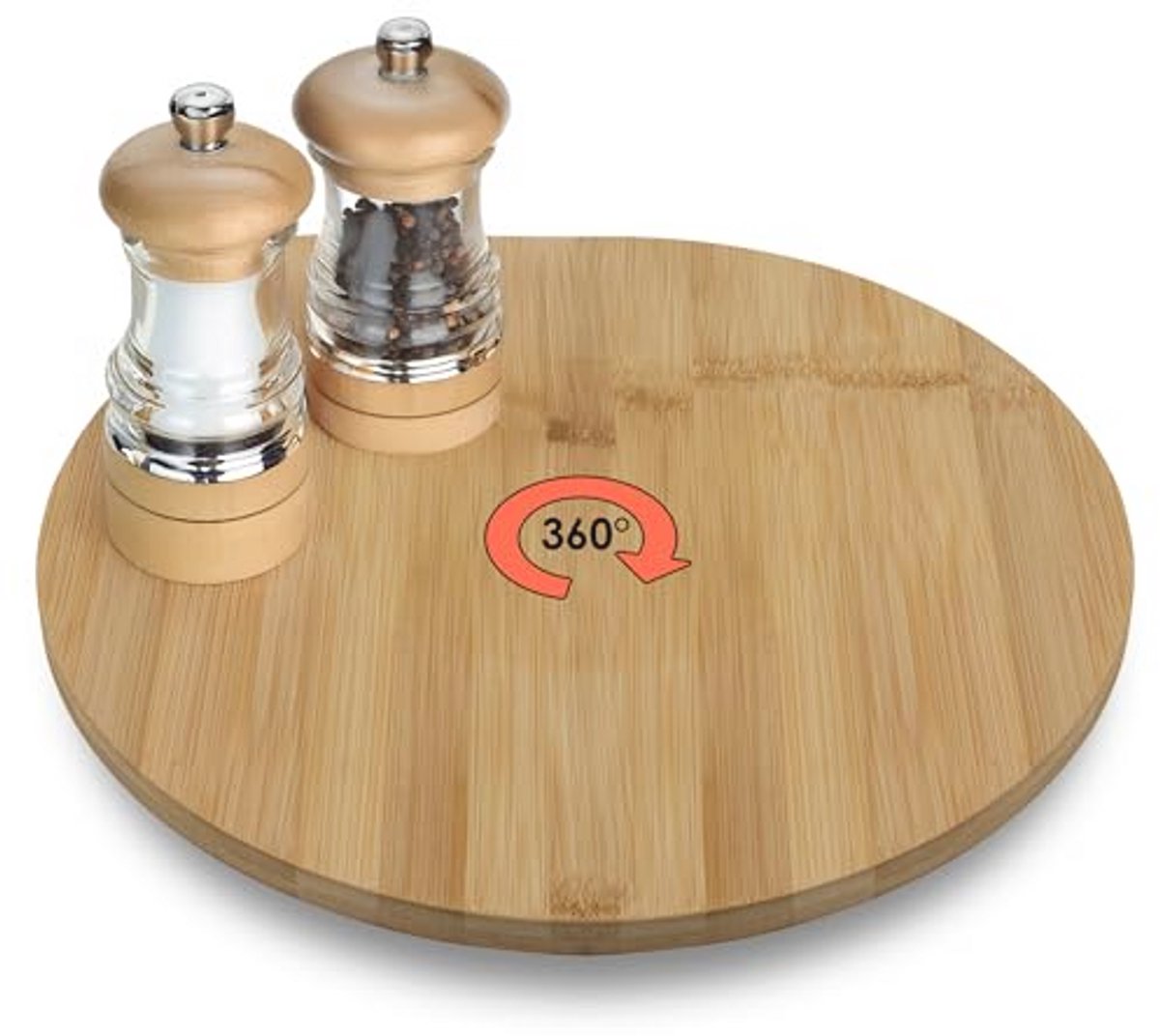 Draaibare Bamboe Serveerschaal - 33,5 cm - Perfect voor Kaas, Worst en Snacks