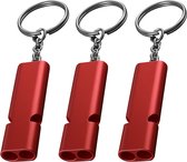 Nuvance Noodfluit - Fluit voor Noodsituaties en Survival - Fluitje met Hoge Decibel - 120dB - Noodfluitje bij Ramp - 3 Stuks - Rood