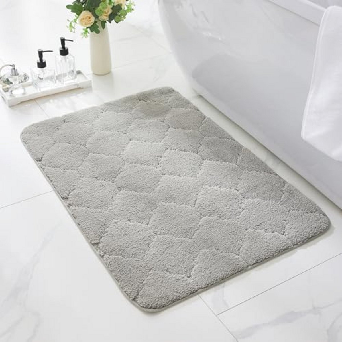 Antislip Badmat voor Badkamer - Machinewasbaar, Sneldrogend met Rubberen Achterkant, Ideaa