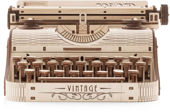 Eco Wood Art Modelbouwpakket Vintage Typemachine - 3D Puzzel