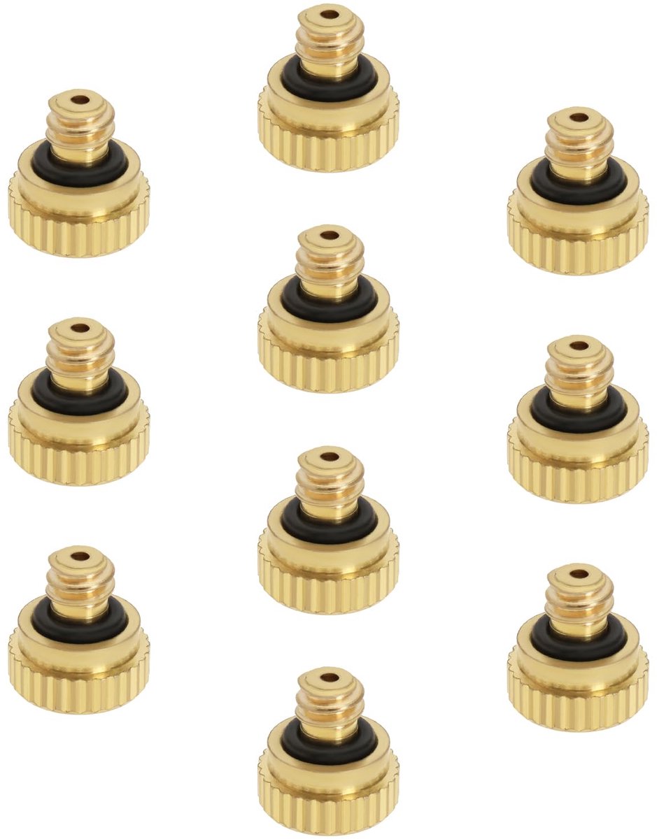 10 stuks messing nevelsproeier 0,2 mm lage druk vernevelingssproeier 0,2 mm messing sproeier voor kaslandschap bevochtiging stofbeheersing