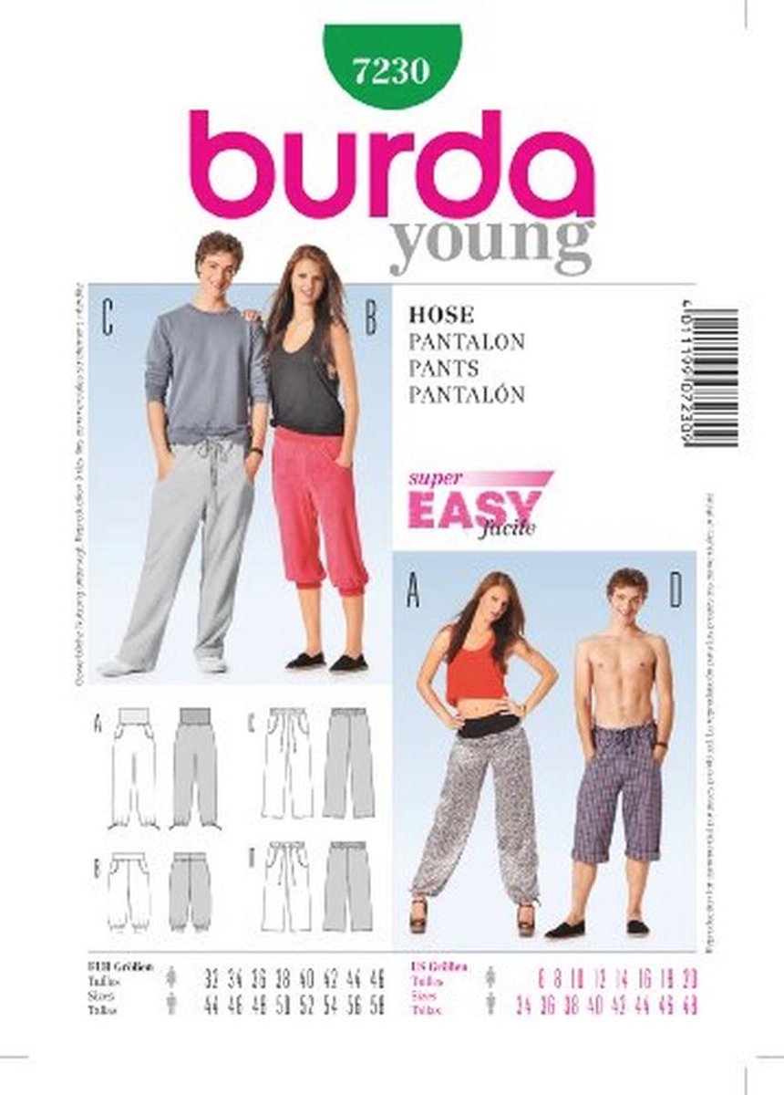 Casual Broek Patroon voor Maten 32-58