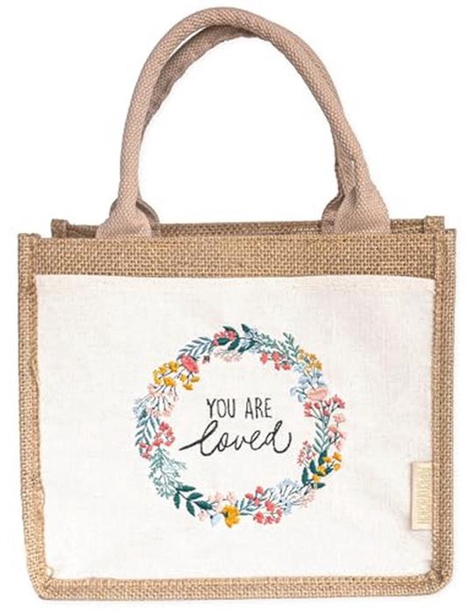 Jute Tas met Bloemenkrans - Paasartikel en Cadeau Idee