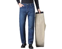 Verdikte lamsfleece thermische jeans voor heren - Gevoerde winterbroek voor koud weer