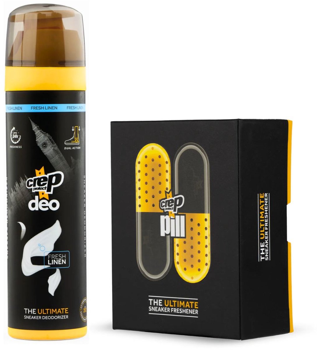 Crep Protect Voordeelset - Schoendeodorant Fresh Linnen 150ml + Crep Protect Pill Schoenverfrisser