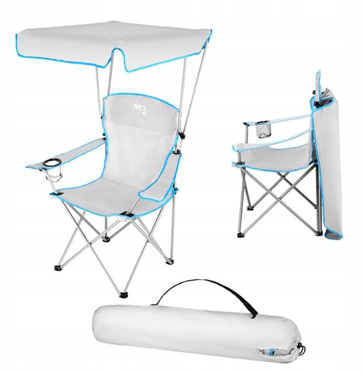 Opvouwbare campingstoel met parasol - comfortabel en draagbaar