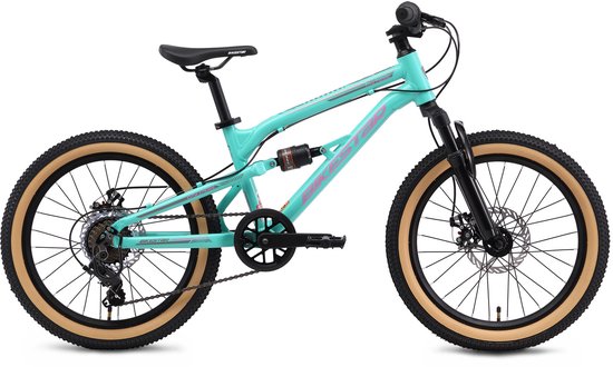 Bikestar Alu MTB Fully, 7 speed, 20 inch, turquoise van Bikestar — afbeelding 2