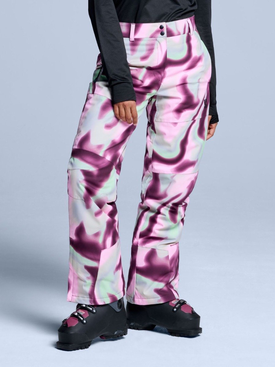 Poederbaas Skibroek Dames Arty 2L Insulated Tie Dye Multi Groen