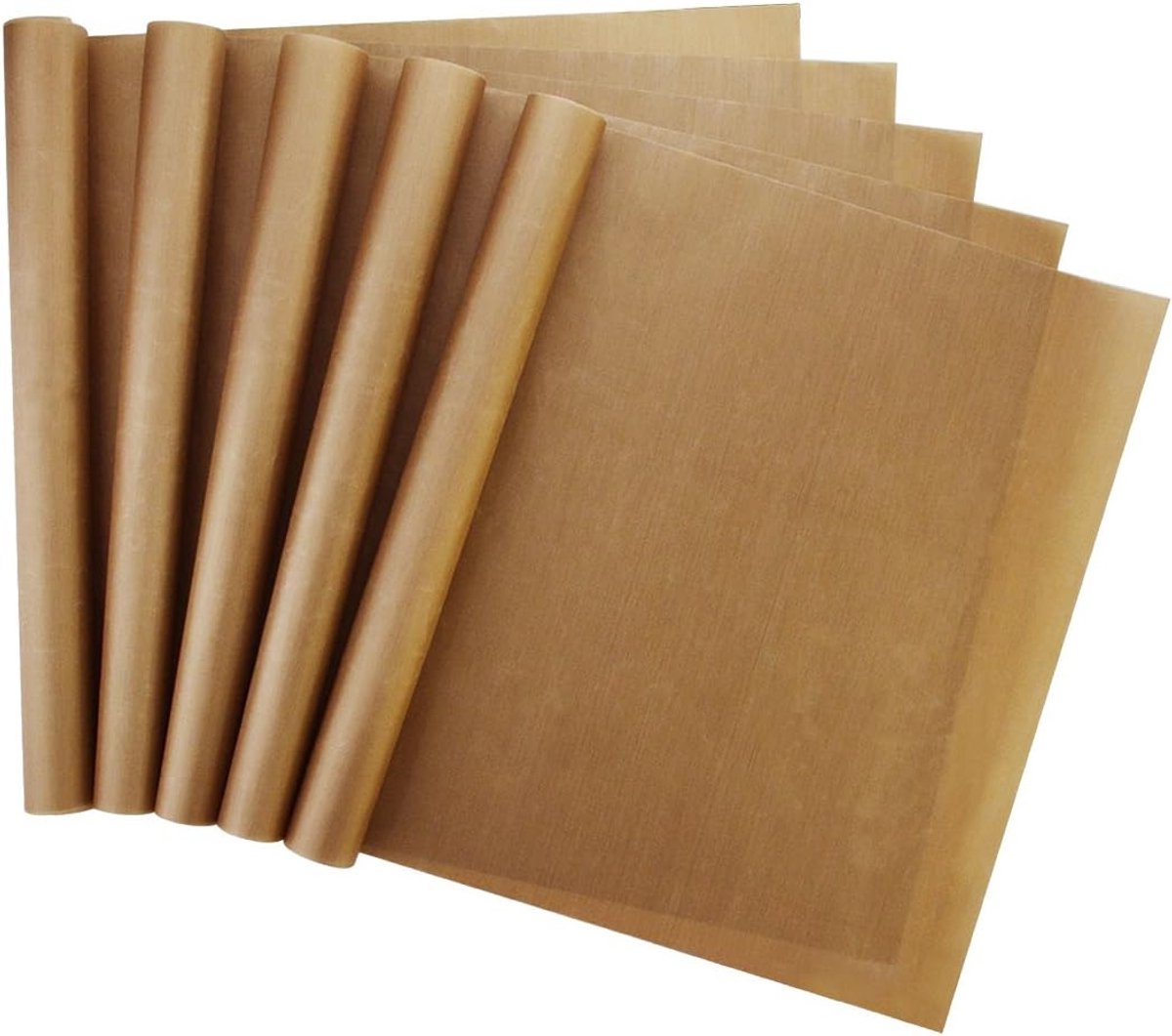 Ovenmat - 5 stuks - Teflon Bakmat - Barbecue Grill Mat - Anti kleef mat - Herbruikbare ovenbeschermer - BBQ - Oven - Bakgerei - 60 x 40 cm - Bruin
