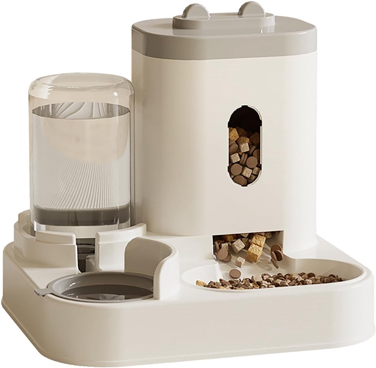Automatic Pet Feeder - Dierenvoerautomaat - Kattenvoerbak - 2300ML Voedsel - 1000ML Water - Wit Design - Zelfvullend Systeem - Transparant Venster - BPA-Vrij - Voor Katten En Kleine Honden - Moderne Huisdierenvoederbak - Automatic - €50,71