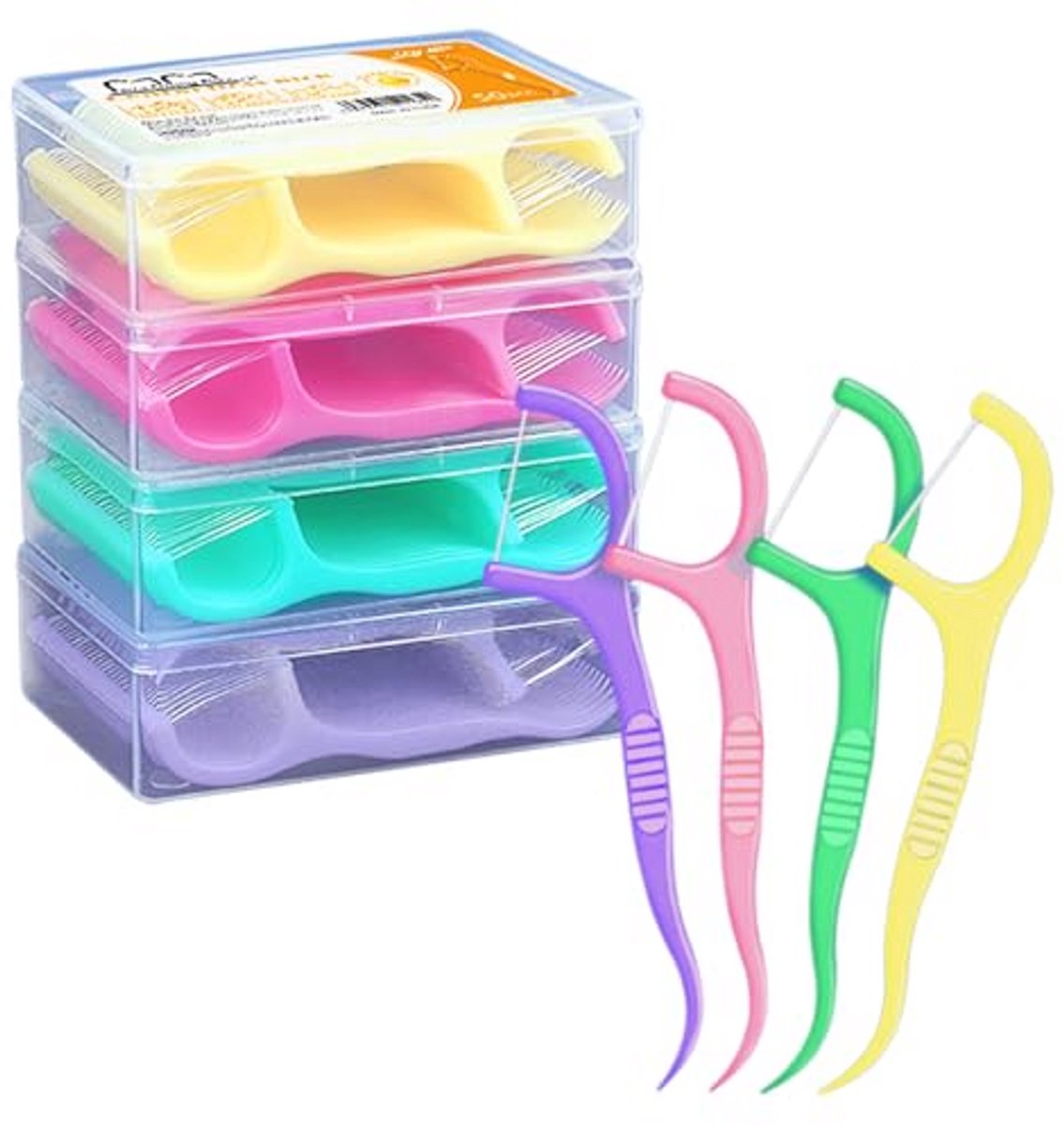 Tandfloss met Handvat - 200 Stuks in 4 Smaken voor Mondverzorging
