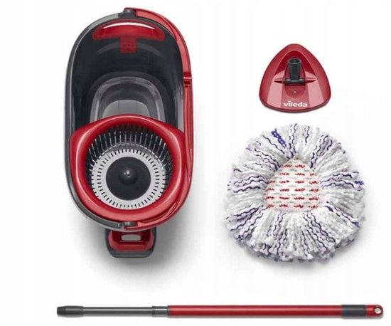 SOSALUK 4 Recharges Serpillière + 1 Base Rouge Compatible Vileda Turbo Et Easy Wring And Clean - Microfibre Absorbante