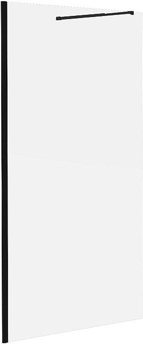 Vente-unique Inloopdouchewand - Mat zwart - Antikalkglas van 8 mm - 140 x 200 cm - DAREN