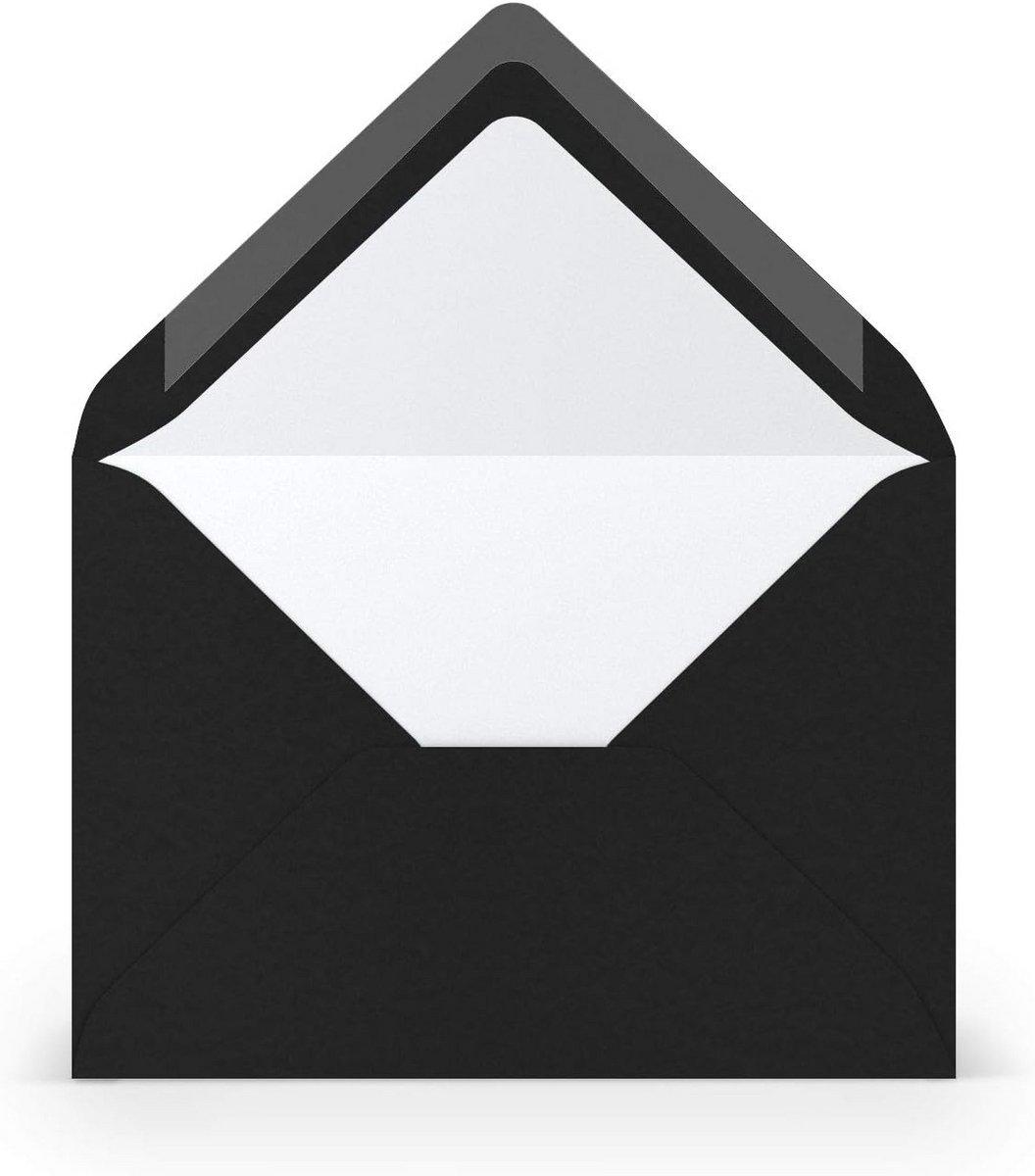 Enveloppen Zwart Geribbeld - Papieren Enveloppen C6 - Uitnodigingen Versturen - Egoutteur Ribbels - 114 x 162 mm - Zwart