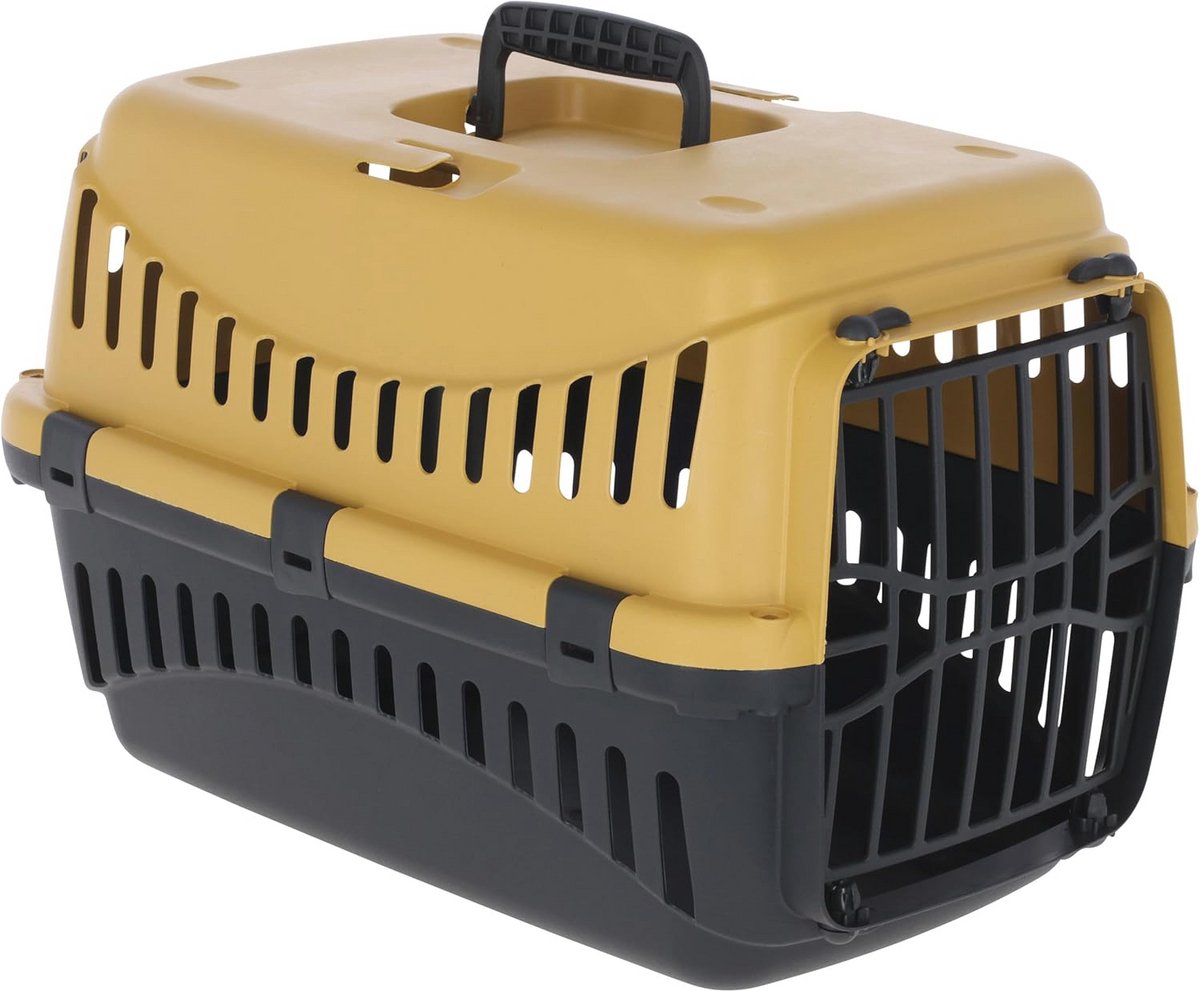 Transportbox voor katten, honden en kleine dieren - 45 x 30 x 30 cm - Zwarte kunststof