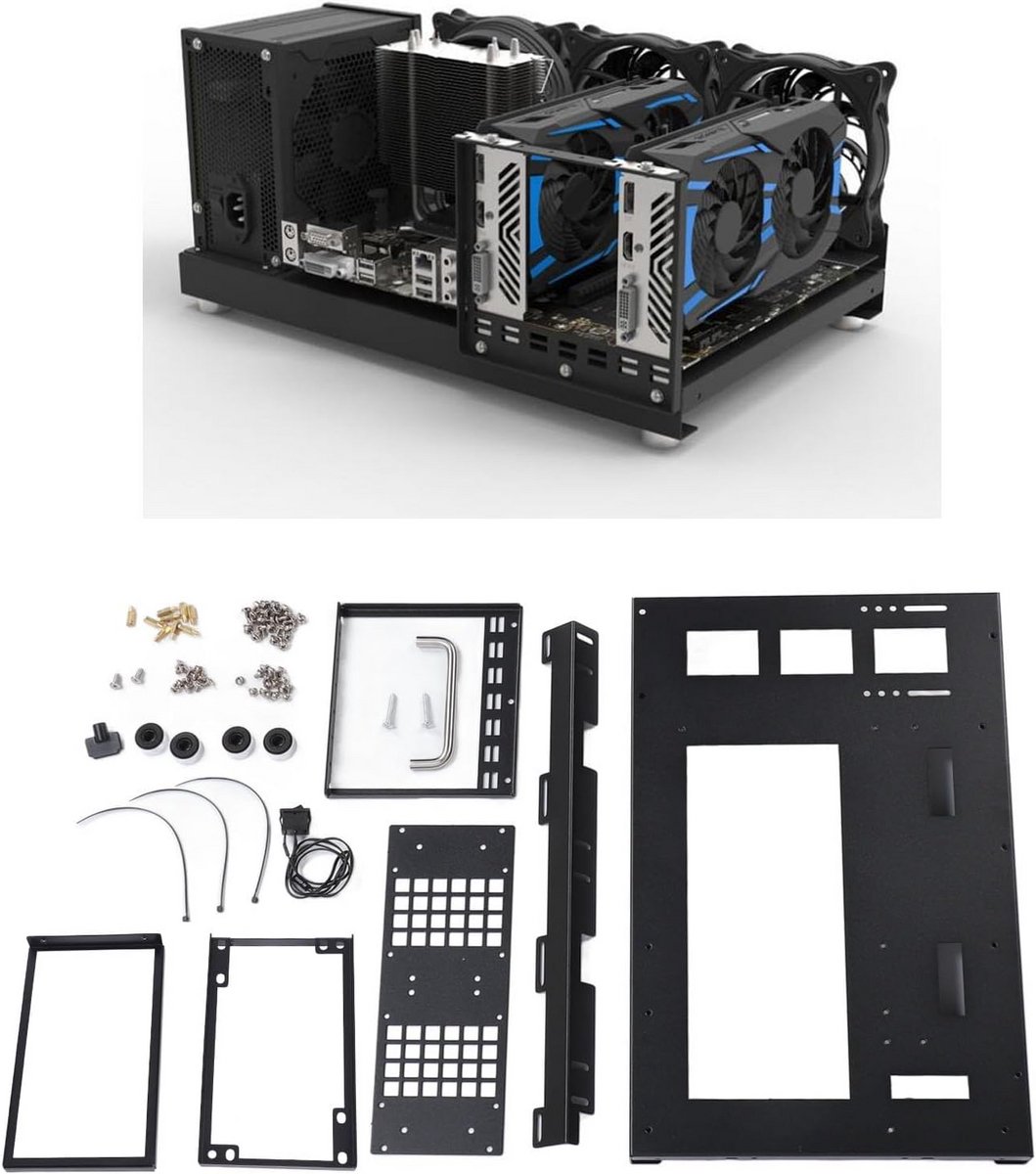 Open PC Behuizing Rack voor Gaming - ATX, M-ATX, ITX - Krachtige Koeling