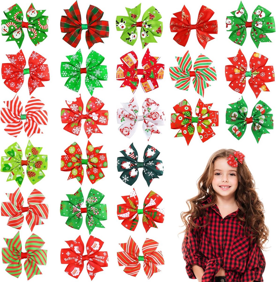 24 Stuks Kerst Haarspeldjes voor Meisjes - Feestelijke Haaraccessoires voor Kinderen
