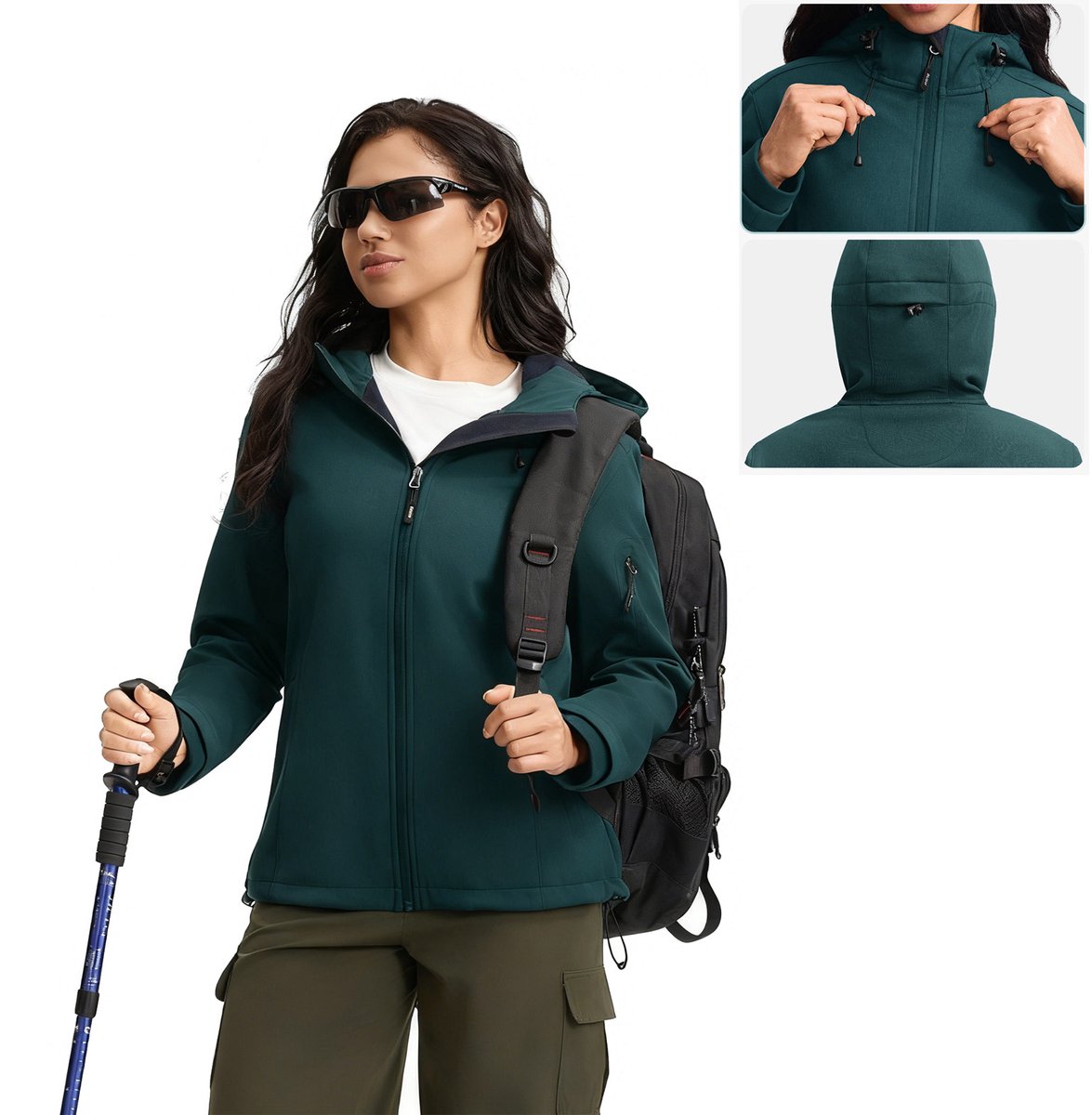 BUBW® Windjack Outdoorjas Dames Lichtgewicht Waterdicht & Ademend Groenblauw Overige kleuren