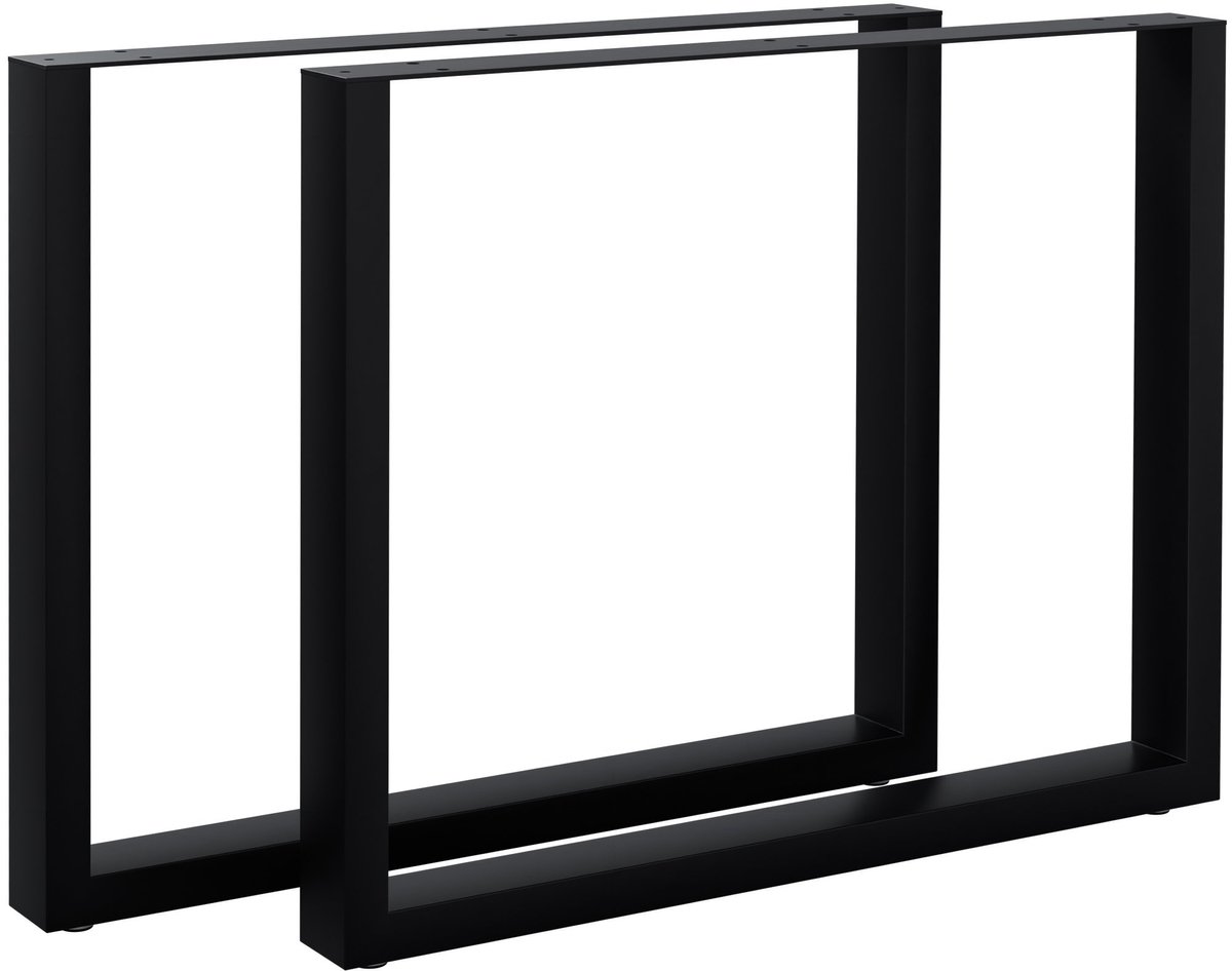 CLP Tafelpoten - metaal - zwart - Ilkan - meubelpoten voor DIY eettafel - gepoedercoat en belastbaar tot 400 kg - zwart