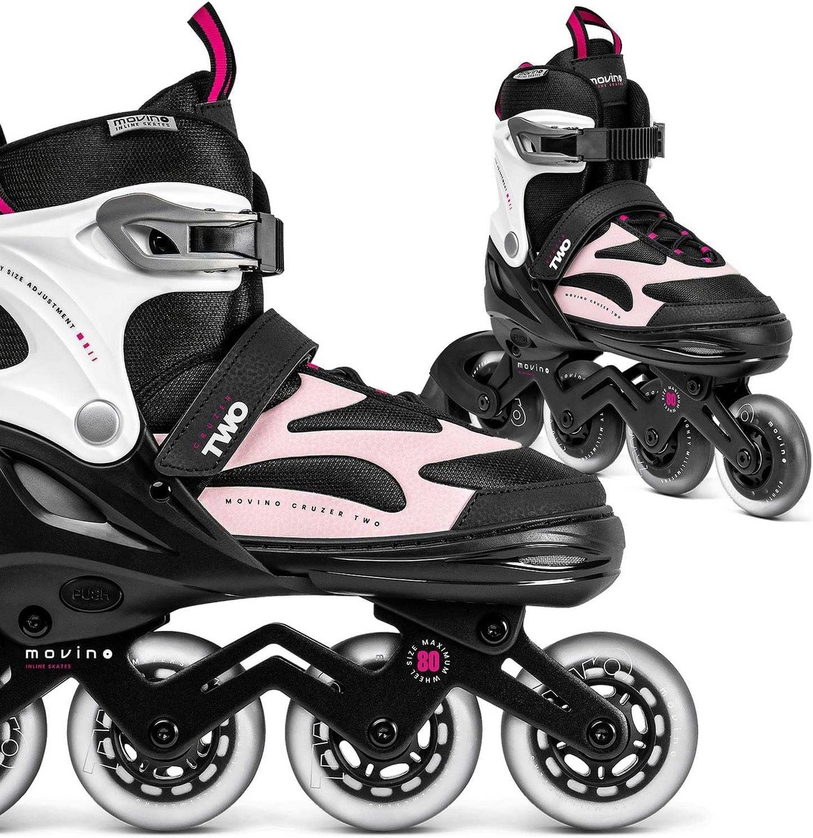 Verstelbare Inline Skates voor Dames en Meisjes - Comfortabele Rolschaatsen met Grote Wielen (80 mm)