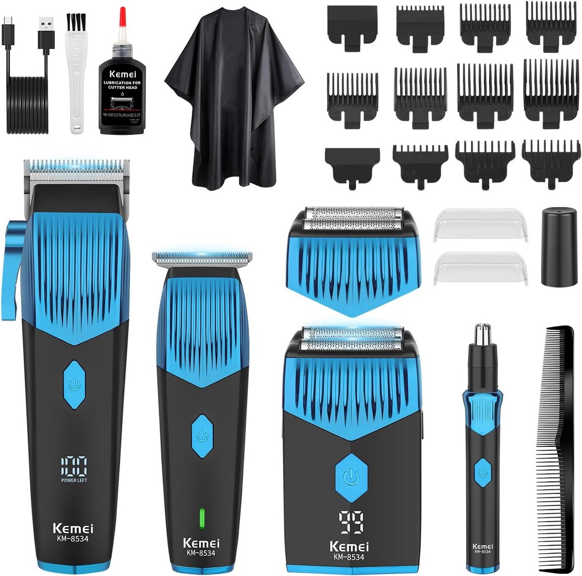 Professionele Tondeuse Set voor Heren - Elektrische Folie Scheerapparaat en Trimmers