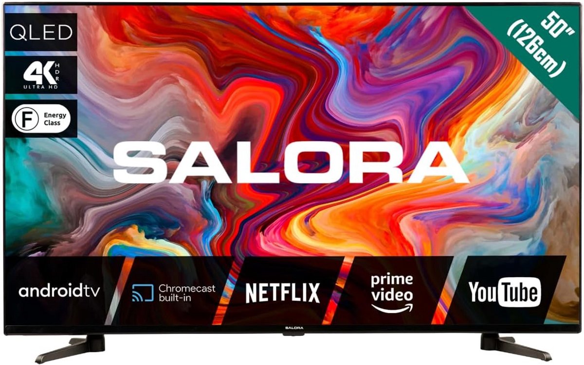 50 Inch QLED Smart TV met 4K Ultra HD, Android TV en Ingebouwde Chromecast