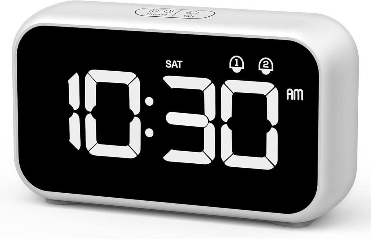 Digitale Wekker met Spiegel en Snooze-Functie - LED Wekker voor Slaapkamer met 40 Beltonen