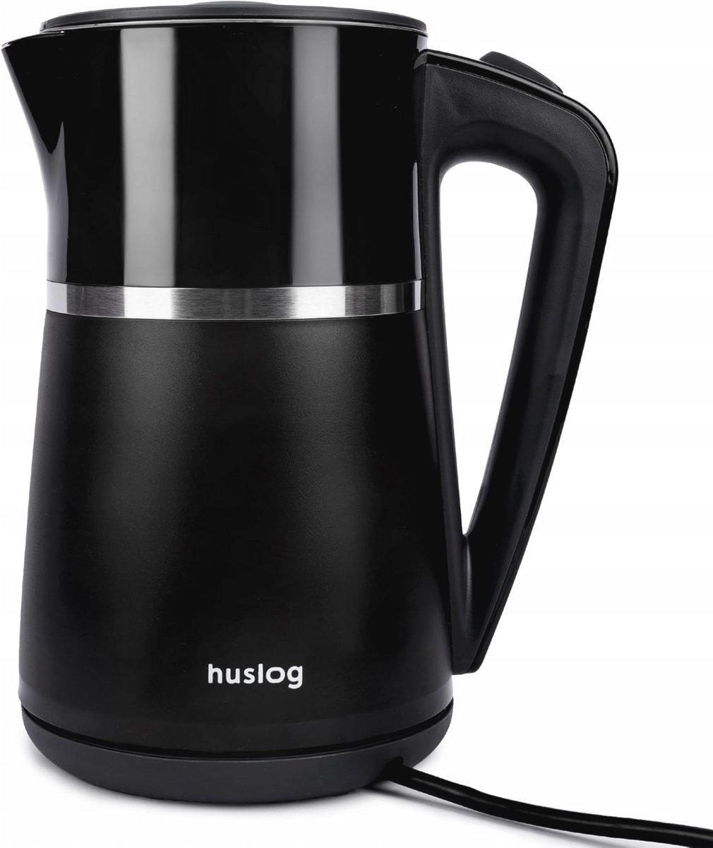 Dubbelwandige Waterkoker 1,7L 2200W met Snelkookfunctie, Draadloos, Afneembaar Deksel & Druppelvrije Schenkkan