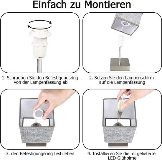 Dimbare Nachtlamp met Touch-functie en 3 Helderheidsniveaus voor Slaapkamer en Woonkamer van Merkloos — afbeelding 2