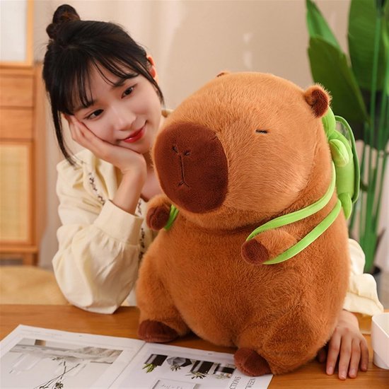 Knuffel Capybara met Rugzak - 23cm Knuffeldier voor Kinderen van Merkloos — afbeelding 5