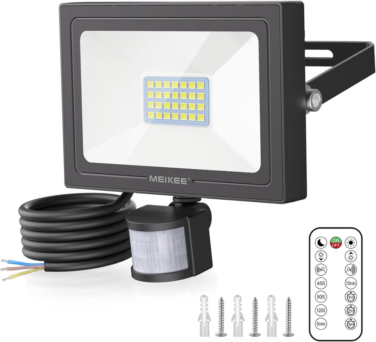 Led Buitenlamp met Bewegingsmelder 25W Koud Wit Licht 2100 LM IP66
