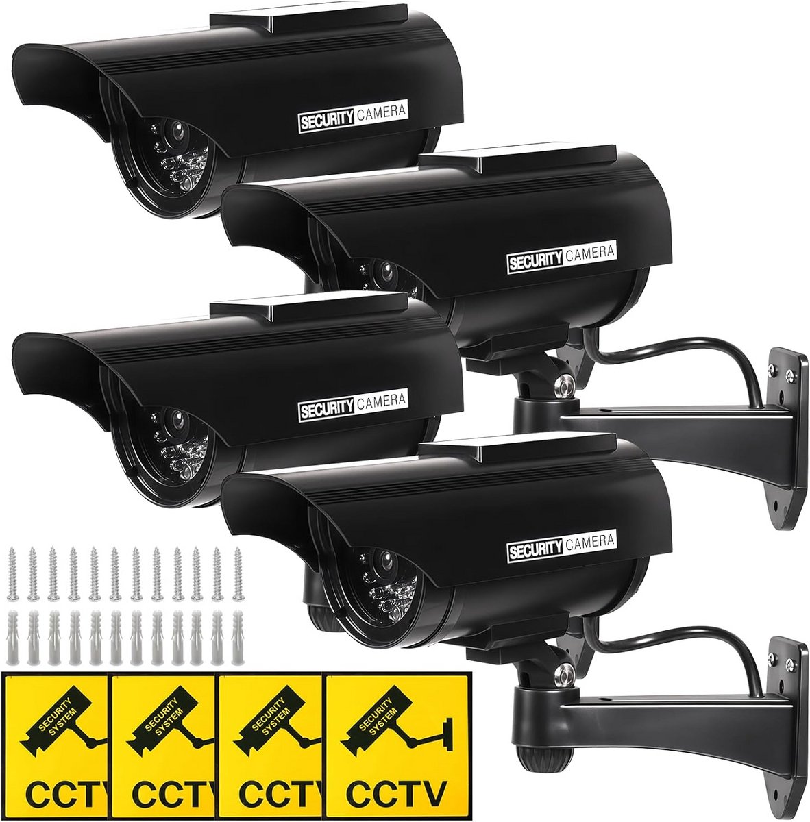 Valse Buiten Camera met Knipperende LED en Zonnepaneel - Dummy Beveiligingscamera