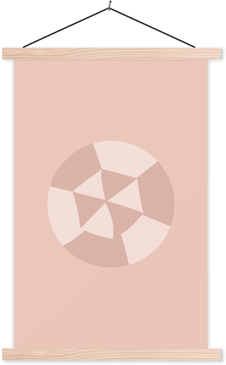 Posterhanger incl. Poster 40x60 cm - Schoolplaat - Zomer - Parasol - Roze - Textielposter