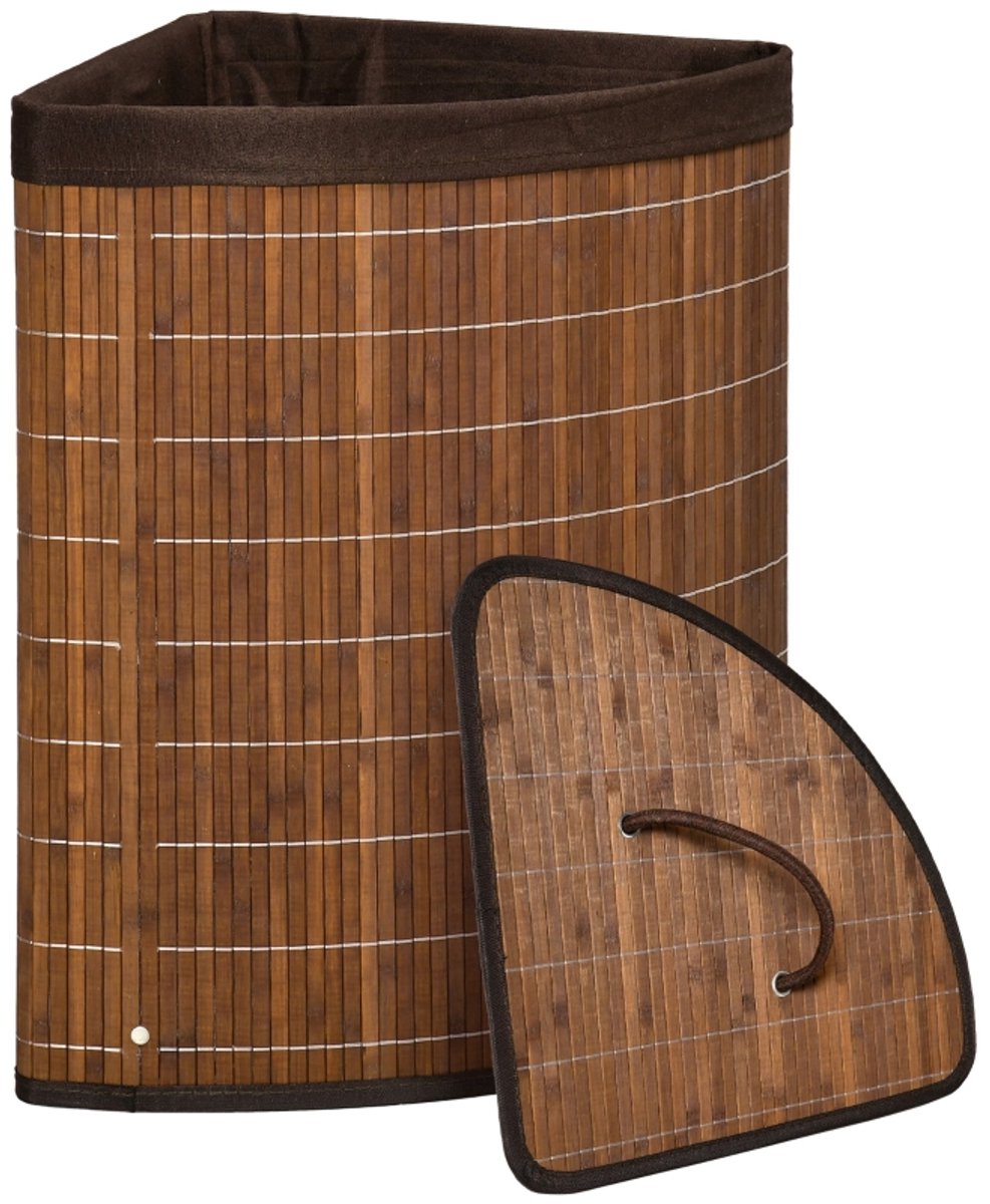 Waskorf - 55L - Wasmand met Verwijderbare Deksel - 38 x 38 x 57 cm - Bruin
