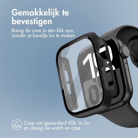 Screen protector - Geschikt voor Apple Watch 10 / 11 - 46 mm - Full Cover Hard Case / Beschermend Hoesje - Zwart