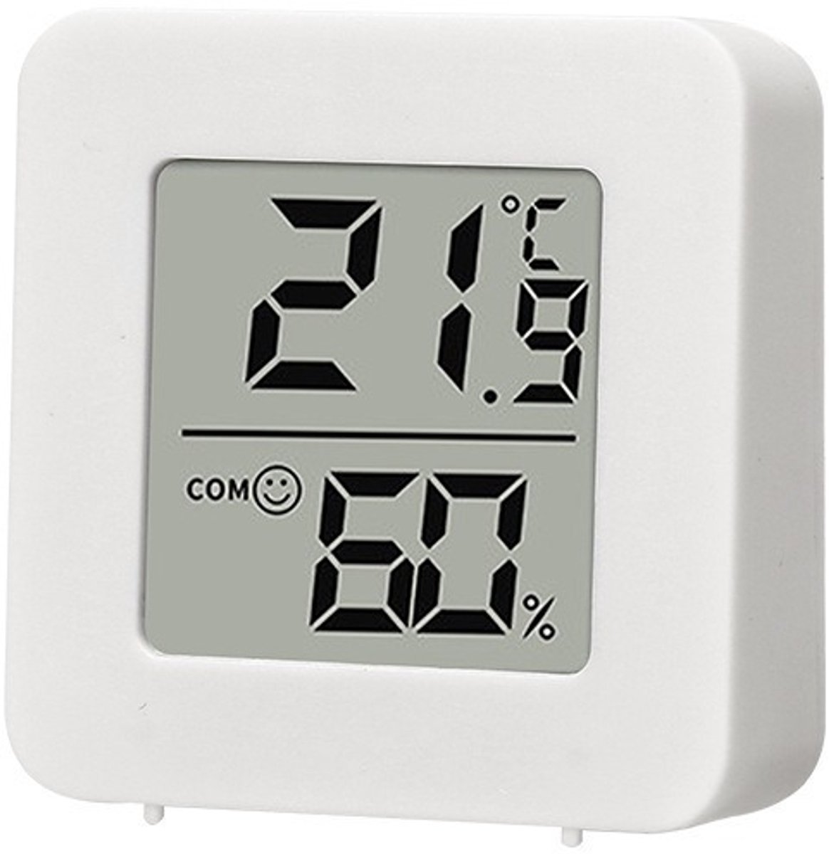 Digitale elektronische thermometer en hygrometer - Zeer nauwkeurige realtime weergave - Monitor voor omgevingstemperatuur en luchtvochtigheid - 4,5*1,6*4,5 cm - Geschikt voor thuis, laboratorium, kas en opslag - Wit
