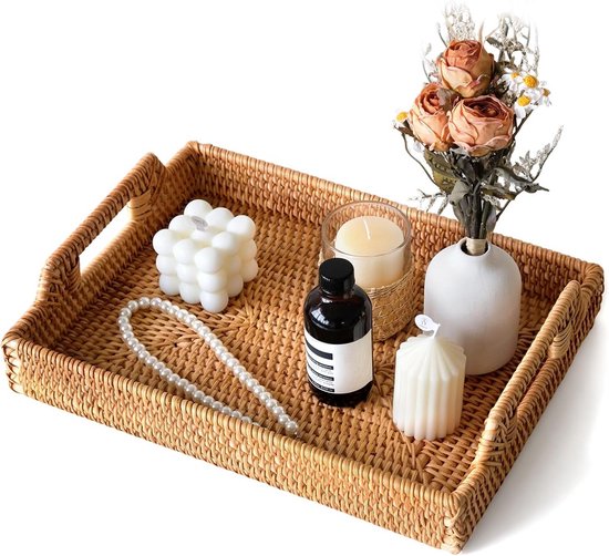 Mooie Bloem Clear Dienblad met Handvatten Clear Tray 12 x