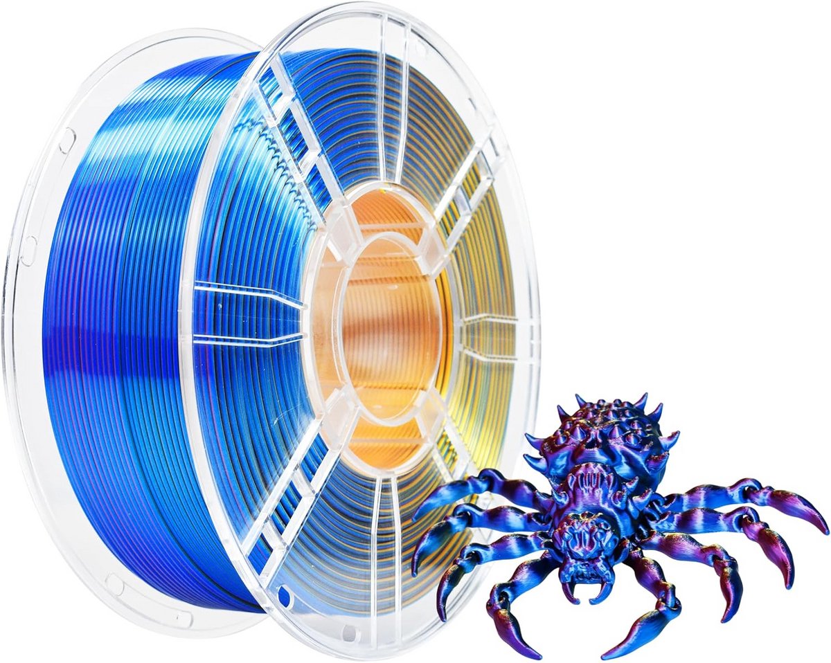 3D Printer Filament PLA+ Zijde 1.75mm Tricolor Co-extrusie Glanzend 1KG voor FDM Printer