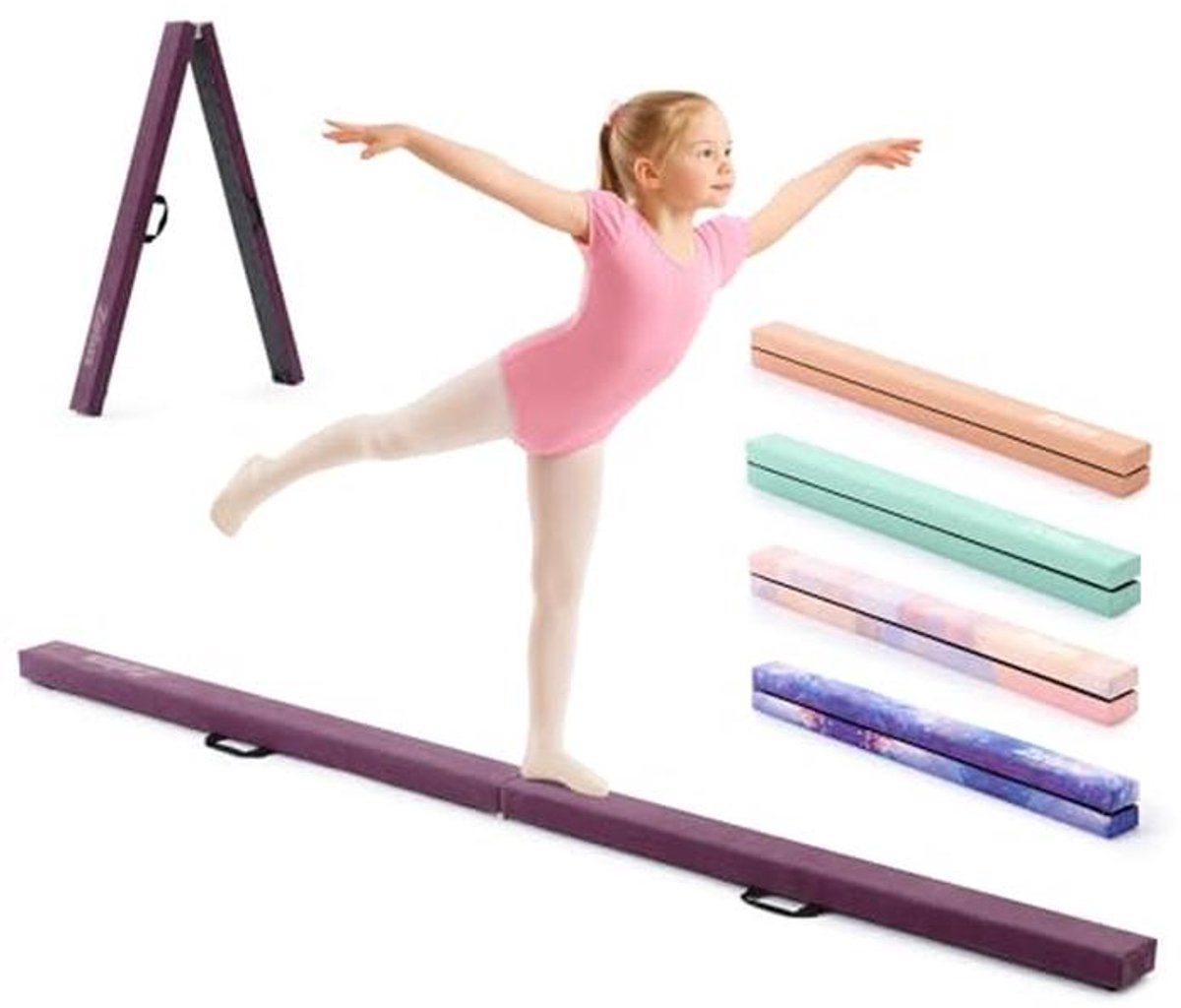Opvouwbare Gymnastiekbalk 270cm voor Kinderen en Beginners - Antislip