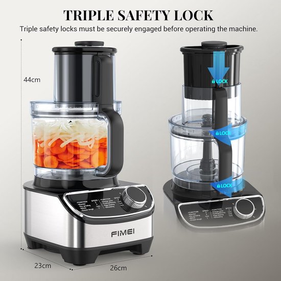 Krachtige Keukenmachine met Hakmolen, Mixer en Diversen Accessoires - 1300W van Merkloos — afbeelding 3